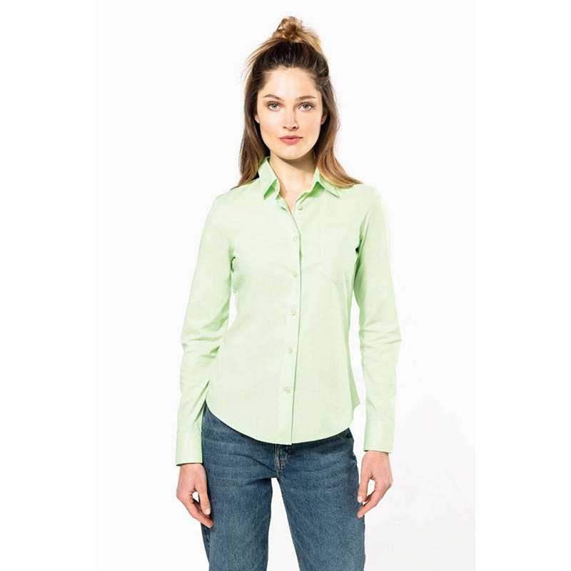 Dámska košeľa (KARIBAN LADIES LONG SLEEVE SHIRT) > strieborná > XL