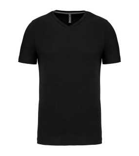 Pánske tričko (KARIBAN MENS SHORT SLEEVE V-NECK T-SHIRT) > čierna > M