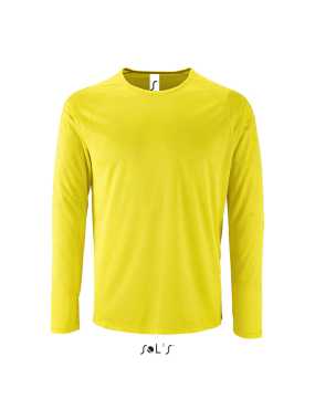 Pánske tričko (SOL'S SPORTY LSL MEN - LONG-SLEEVE SPORTS T-SHIRT)>žltá (neon)>3XL