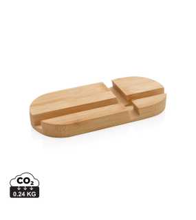 Stojanček na telefón a tablet z bambusu > hnedá