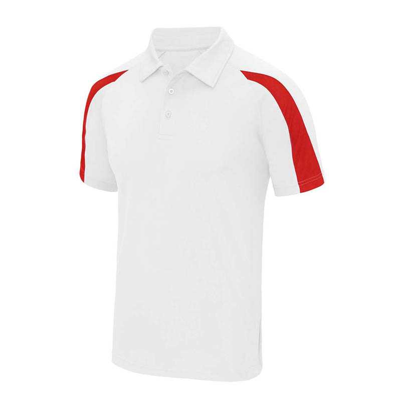 Pánska polokošeľa (Just Cool CONTRAST COOL POLO) > biela (arctic) / červená (fire) > L