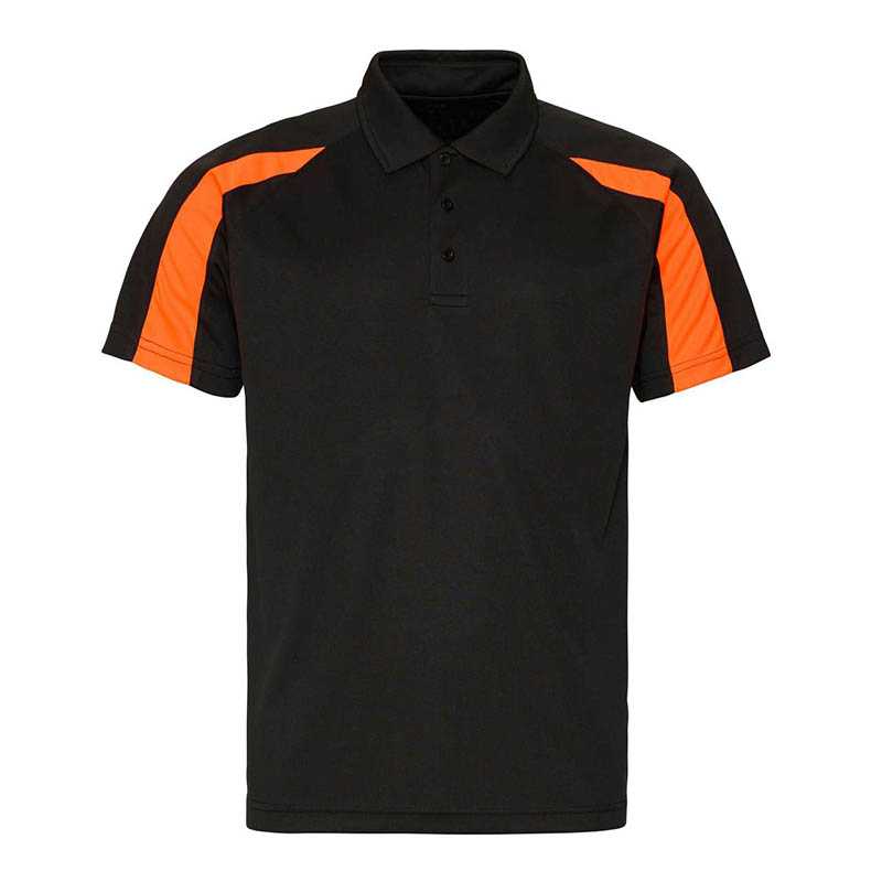 Pánska polokošeľa (Just Cool CONTRAST COOL POLO)>čierna (jet) / oranžová (electric)>2XL