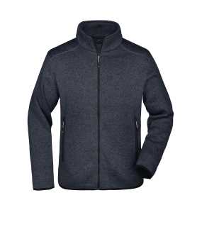 Pánska fleece bunda(J&N MEN'S KNITTED FLEECE JACKET)>šedá (dark melange)/strieborná>L