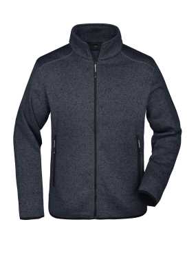 Pánska fleece bunda(J&N MEN'S KNITTED FLEECE JACKET)>šedá (dark melange)/strieborná>L