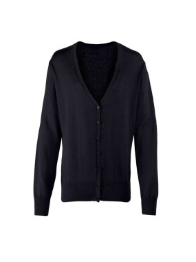 Dámsky sveter (PREMIER LADIES’ BUTTON THROUGH KNITTED CARDIGAN) > čierna > XL