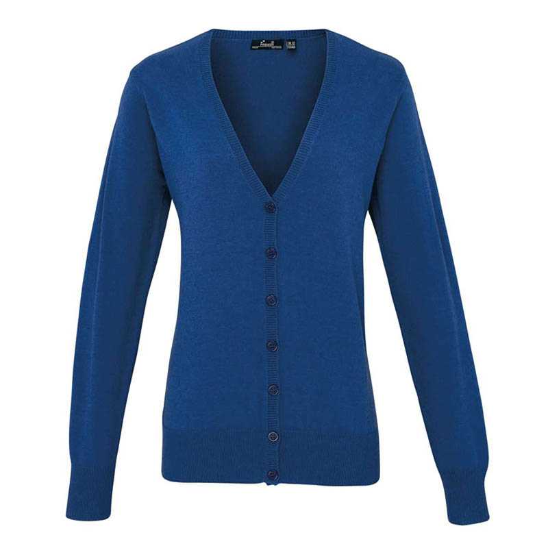 Dámsky sveter (PREMIER LADIES’ BUTTON THROUGH KNITTED CARDIGAN) > modrá (royal) > M
