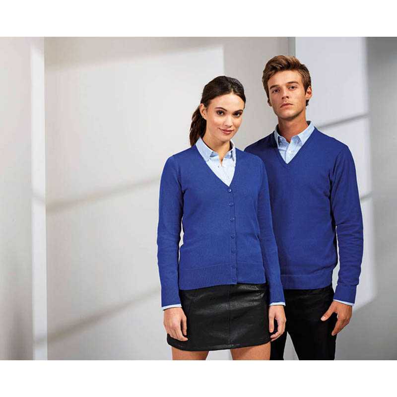 Dámsky sveter (PREMIER LADIES’ BUTTON THROUGH KNITTED CARDIGAN) > modrá (royal) > M