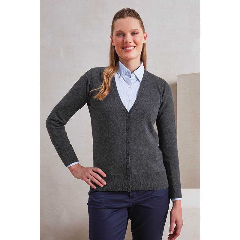 Dámsky sveter (PREMIER LADIES’ BUTTON THROUGH KNITTED CARDIGAN) > modrá (royal) > M