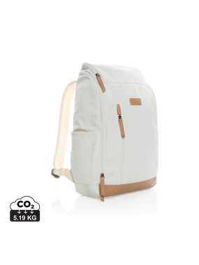 Batoh na 15" notebook Impact z 16 oz. recykl. canvas AWARE > biela (off)