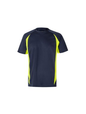Pánske tričko (VELILLA TWO-TONE TECHNICAL T-SHIRT) > modrá (navy) / žltá (hi-vis) > 3XL