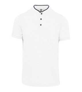 Pánska polokošeľa(Kariban MEN'S SHORT SLEEVE POLO SHIRT)>biela/modrá(navy)>M