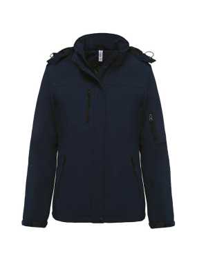 Dámska bunda (Kariban LADIES’ HOODED SOFTSHELL LINED PARKA) > modrá (navy) > L