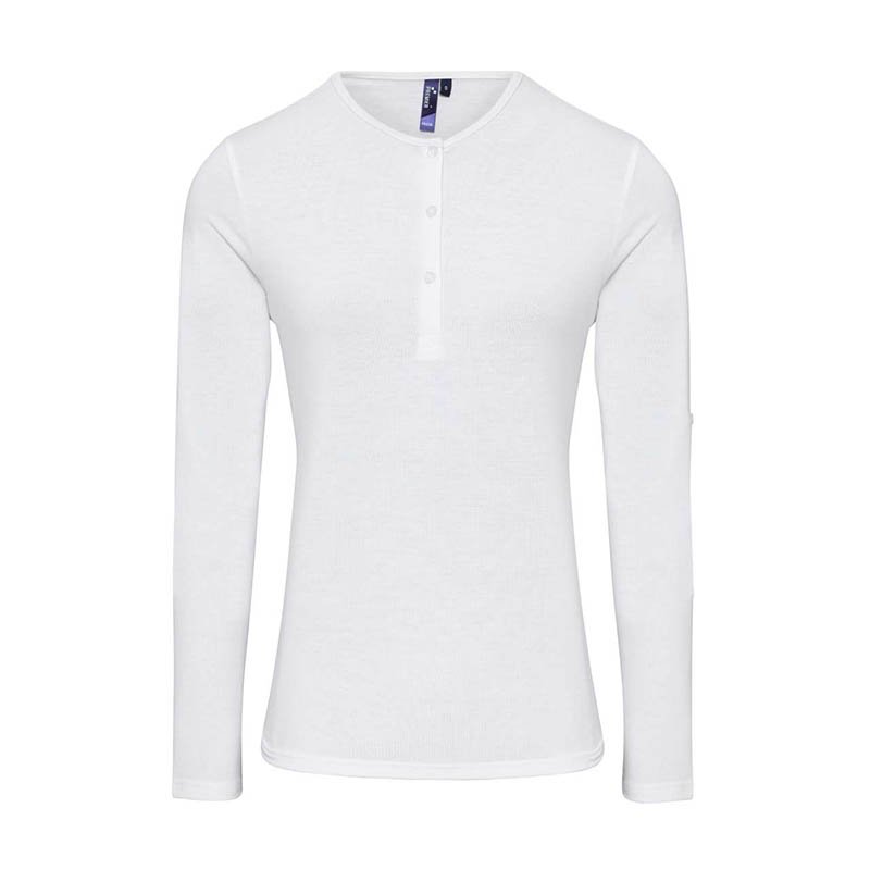 Dámske tričko (PREMIER WOMEN'S LONG JOHN ROLL SLEEVE TEE) > biela > XS