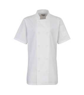 Dámske tričko (PREMIER WOMEN’S SHORT SLEEVE CHEF’S JACKET) > biela > L