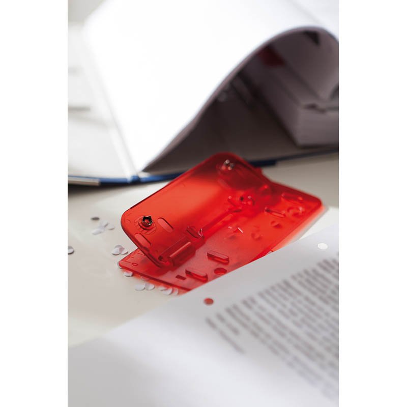 Klip na dokumenty s pravitkom > červená