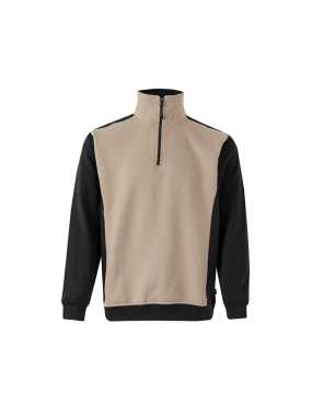 Pánska mikina (VELILLA TWO-TONE QUARTERZIP SWEATSHIRT) > béžová (sand) / čierna > XS