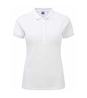 Dámska polokošeľa (RUSSELL Ladies' Stretch Polo) > biela > M