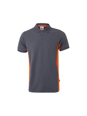 Pánska polokošeľa (VELILLA SS TWO-TONE POLO) > šedá / oranžová > S