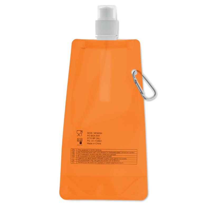 Skladacia fľaša na vodu > oranžová(transparent)
