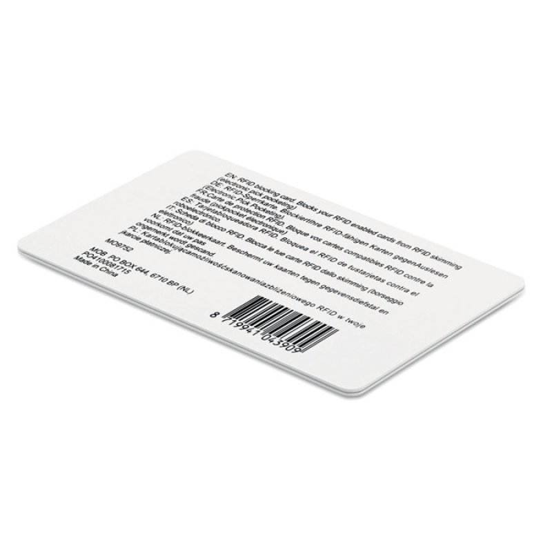 RFID blokovacia karta proti vykradnutiu > biela