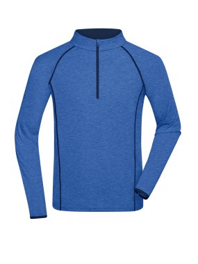 Pánske tričko(JN Mens Sportsshirt Longsleeve) > modrá (melange) / modrá (navy) > S
