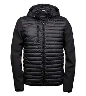 Unisex bunda (Tee Jays Mens Hooded Crossover Jacket) > čierna / čierna > L