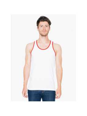 Unisex tielko (AMERICAN APPAREL UNISEX FINE JERSEY TANK) > biela / červená > M