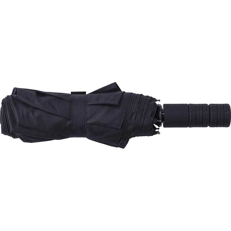 Skladací automatický dáždnik RPET 190T > čierna > sivá