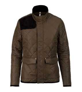 Dámska bunda (Kariban"WOMEN'S QUILTED JACKET") > zelená (mossy) / čierna > M