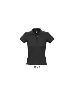 Dámska polokošeľa (SOLS PEOPLE WOMENS PIQUE POLO SHIRT) > čierna > L