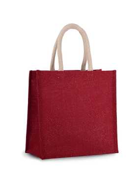 Taška (KIMOOD JUTE CANVAS TOTE SHOPPING BAG - LARGE) > červená (cherry) / zlatá