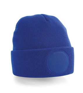 Unisex čiapka (Beechfield Circular Patch Beanie) > modrá (bright royal)