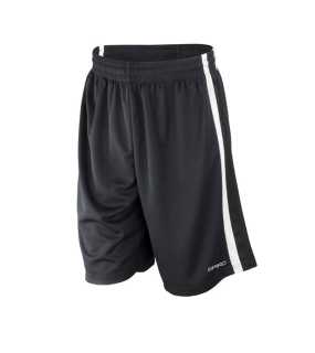 Pánske krátke nohavice(SPIRO BASKETBALL MENS QUICK DRY SHORTS) > čierna / biela > L