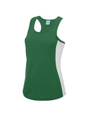 Dámske tielko (Just Cool WOMEN'S COOL CONTRAST VEST) > zelená (kelly) / biela (arctic) > L