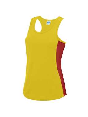 Dámske tielko (Just Cool WOMEN'S COOL CONTRAST VEST) > žltá (sun) / červená (fire) > XL