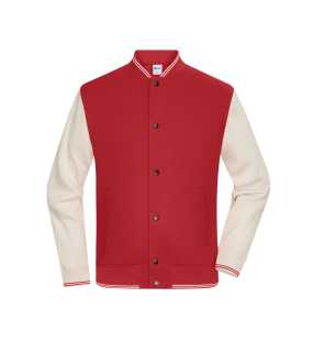 Unisex bunda (JN College-Jacket UNISEX) > červená (carmine) / šedá (sandstone) > L