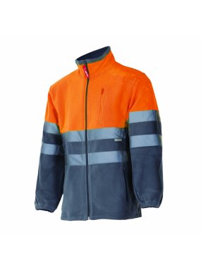 Pánska bunda (VELILLA HV TWO-TONE FLEECE JACKET) > šedá / oranžová (hi-vis) > 2XL