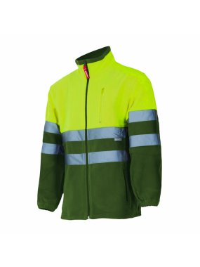 Pánska bunda (VELILLA HV TWO-TONE FLEECE JACKET) > hnedá (khaki) / žltá (hi-vis) > 5XL