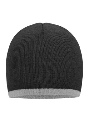 Zimná čiapka (MB Beanie with contrasting border)>šedá (melange) / šedá (light melange)