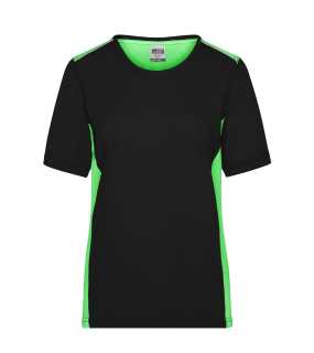 Dámske pracovné tričko(JN Ladies Workwear T-Shirt-Level 2)>čierna / zelená (lime)>S