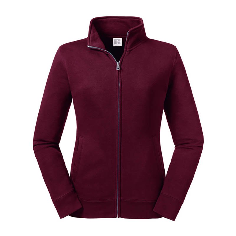 Dámska mikina (RUSSELL Ladies' Authentic Sweat Jacket)>červená(burgundy)>XS