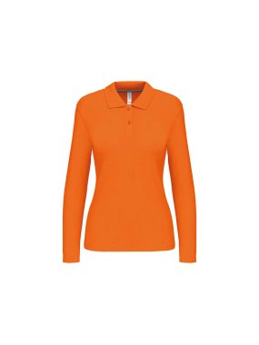 Dámska polokošeľa ( Kariban Ladies Long Sleeve Pique Polo Shirt ) > oranžová > XL