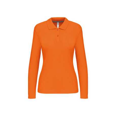 Dámska polokošeľa ( Kariban Ladies Long Sleeve Pique Polo Shirt ) > oranžová > XL