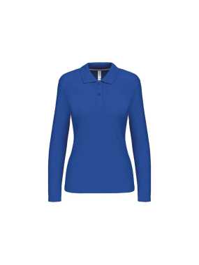 Dámska polokošeľa ( Kariban Ladies Long Sleeve Pique Polo Shirt )>modrá (light royal)>2XL