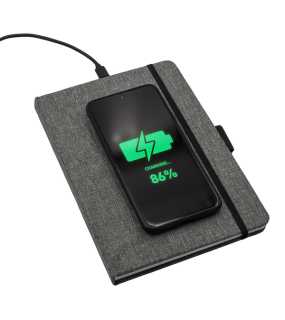 Zápisník s bezdrôtovým nabíjaním  > šedá