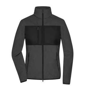 Dámska bunda (JN Ladies' Fleece Jacket) > šedá (darkmelange) / čierna > M