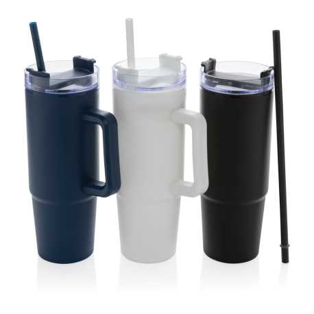 Termohrnček s madlom Tana 900ml z RCS recykl. plastu > biela