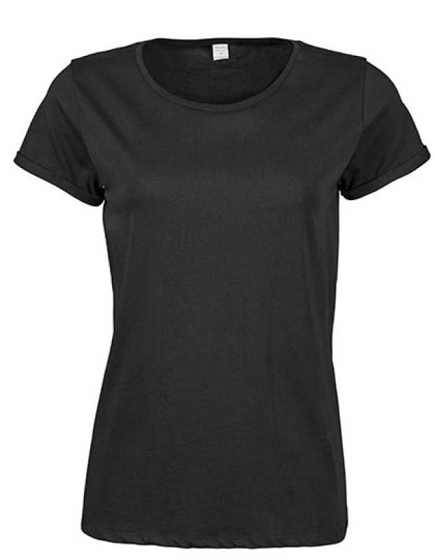Dámske tričko (Tee Jays Womens Roll-Up Tee) > čierna > 2XL