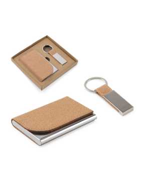 Sada vizitkár a kľúčenka > béžová (natural)