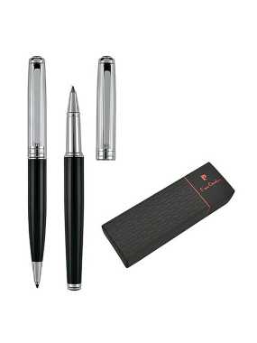 Kovová súprava guľôčkového pera a rollera "PIERRE CARDIN" > čierna